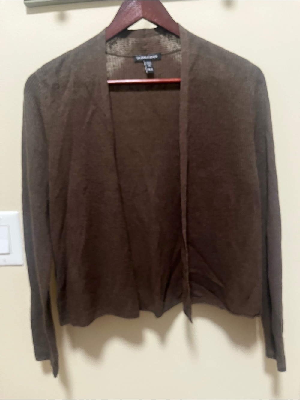 Eileen Fisher Chocolate Brown Ribbed Knit Sweater